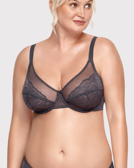 Gray Breast Minimizer Bra - Enchant