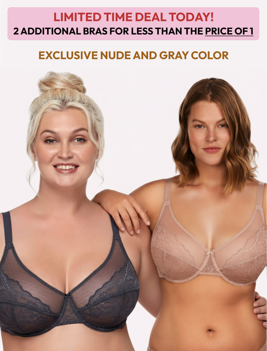 Breast Minimizer Bra - Nude and Gray